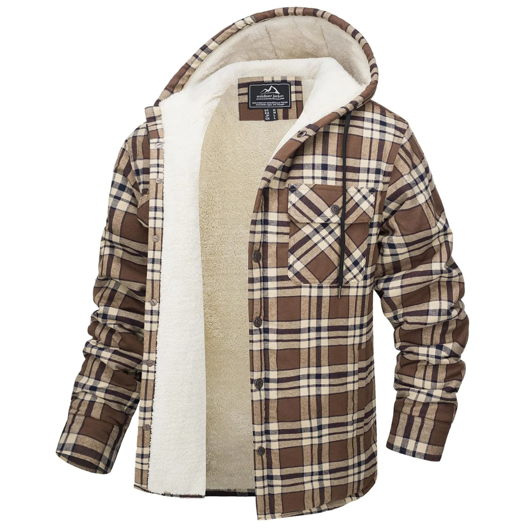 Hemdjacke Herren gefüttert - Sherpa-Futter - Kapuze
