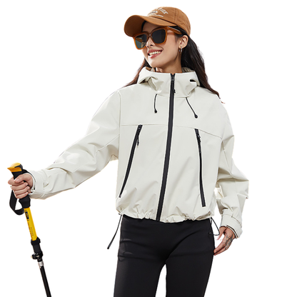 Kurze Regenjacke Damen - Wasserabweisend - Verstellbarer Saum