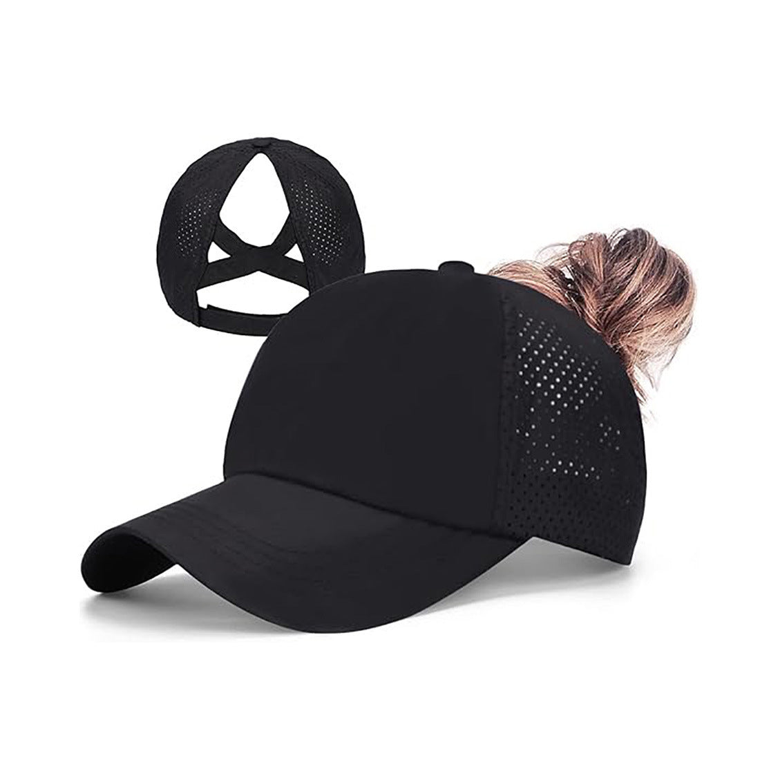 Damen-Pferdeschwanz-Cap - Verstellbar - Mesh-Baseballcap