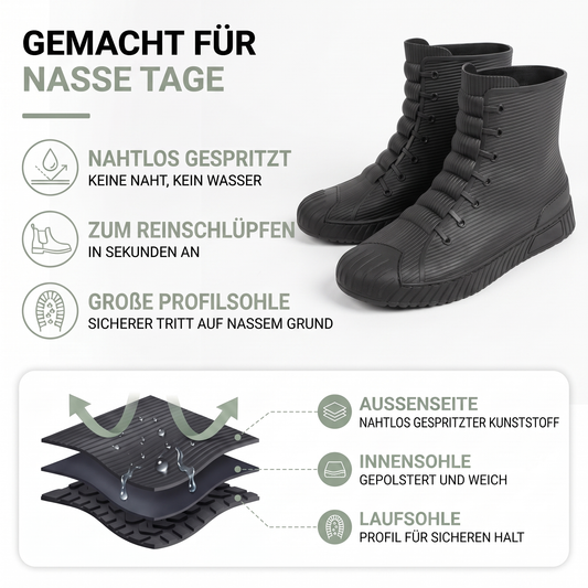 Gummistiefel Damen & Herren - Sneaker-Optik - Rutschfeste Profilsohle