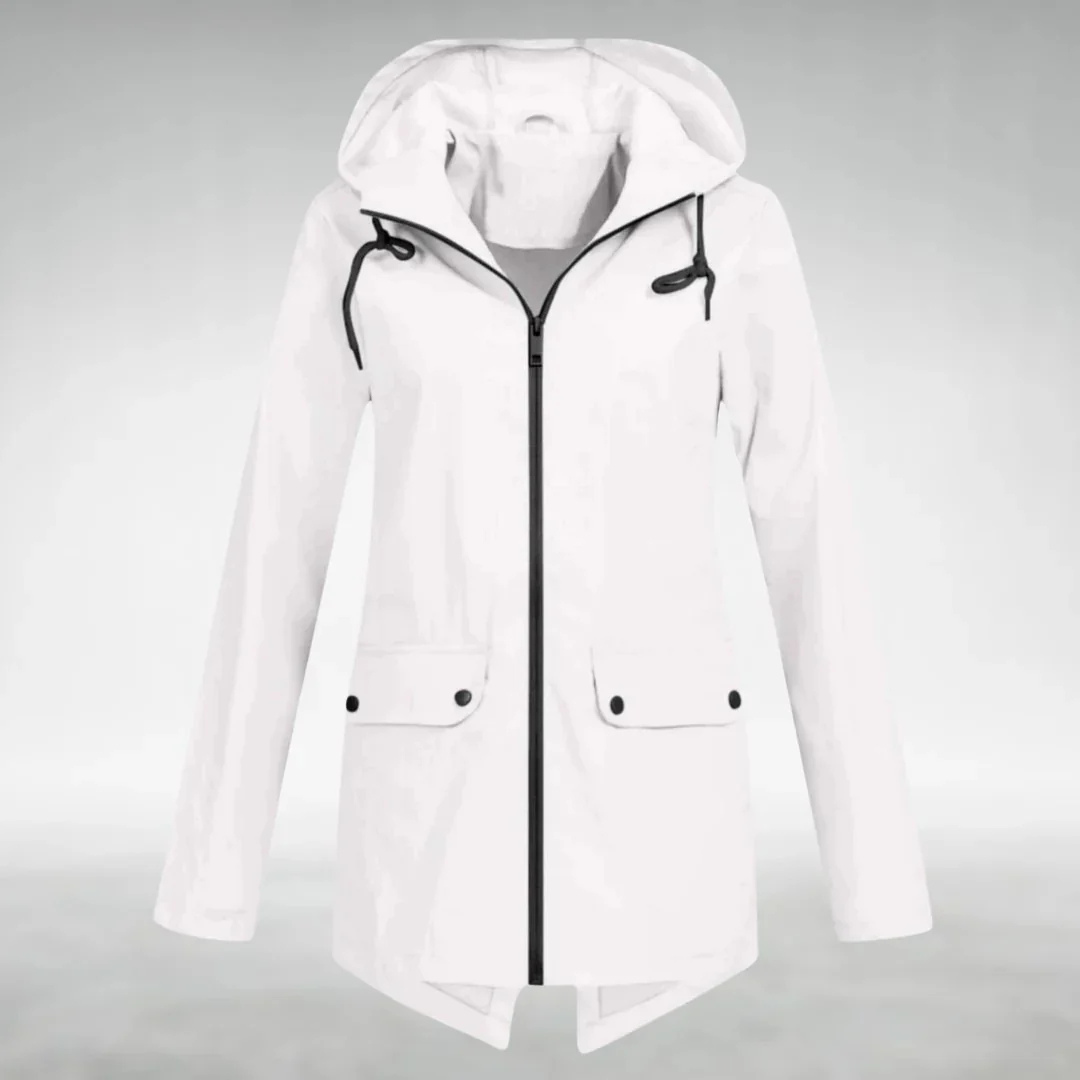 Regenjacke Damen Kurz - Übergangsjacke mit Kapuze, 6 Farben