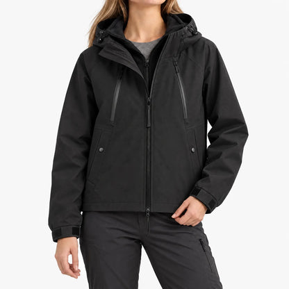 3-in-1 Jacke Damen in Anthrazit mit hohem Kragen und Innenteil unter der Außenjacke