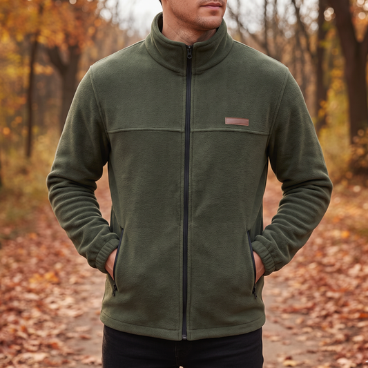 Fleecejacke Herren - Stehkragen - warme Outdoor-Jacke