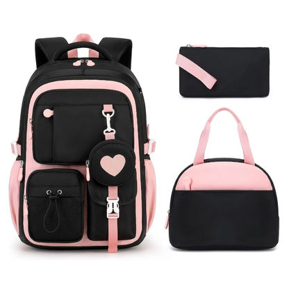 Schulrucksack für Mädchen - 3in1-Set - für Laptop 15,6"