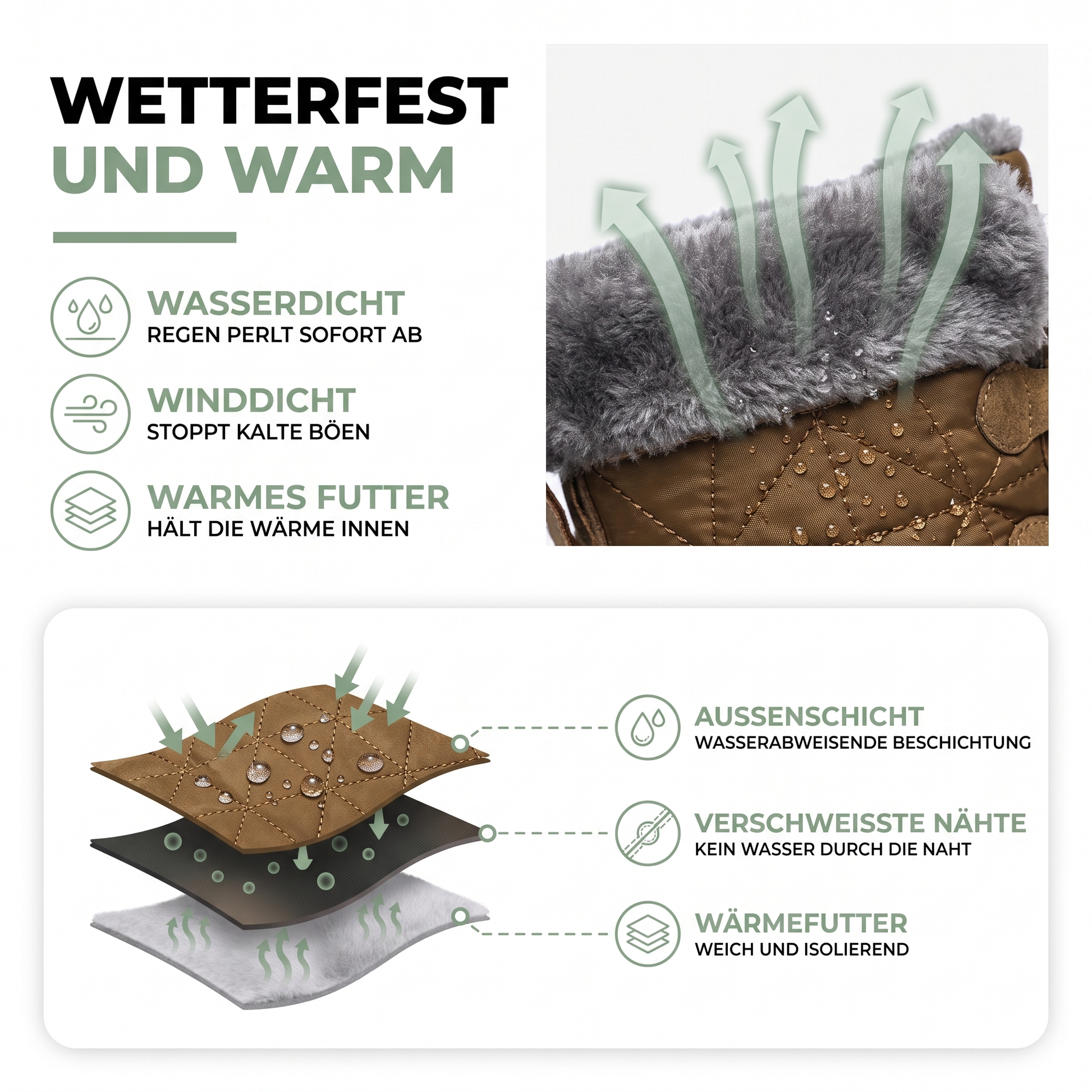 Winterstiefel Herren wadenhoch braun