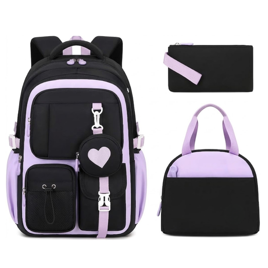 Schulrucksack für Mädchen - 3in1-Set - für Laptop 15,6"
