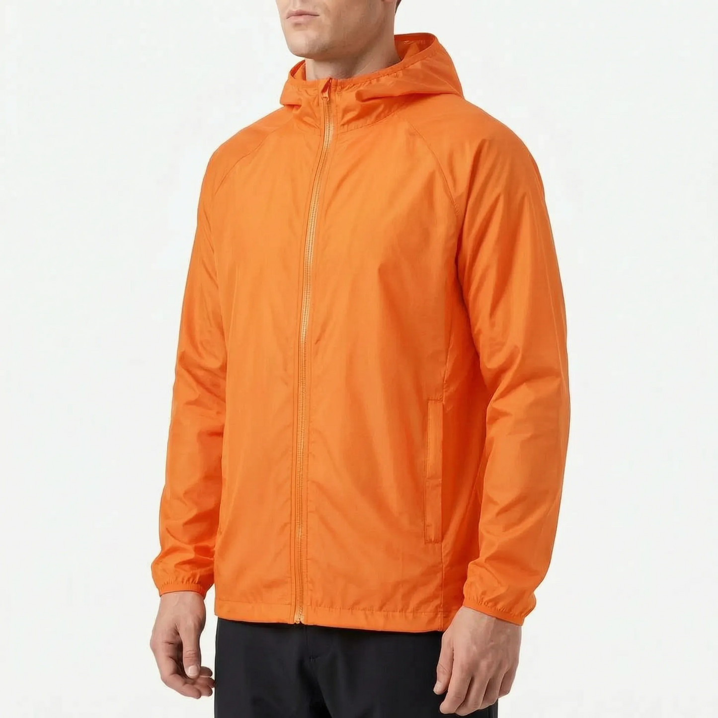 Leichte packbare Windjacke mit Kapuze, unisex, wind- und wasserabweisend – Ansicht 7