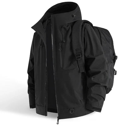 Wasserabweisende Outdoorjacke mit Kapuze und drei Reißverschlusstaschen – Ansicht 14