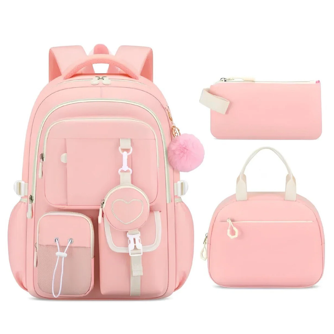 Schulrucksack für Mädchen - 3in1-Set - für Laptop 15,6"