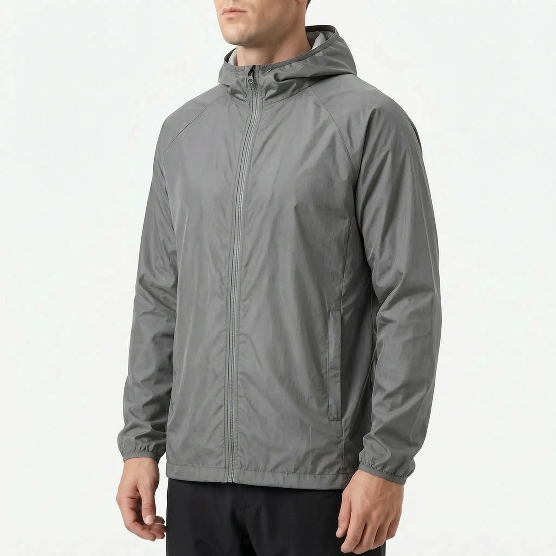 Leichte packbare Windjacke mit Kapuze, unisex, wind- und wasserabweisend – Ansicht 5