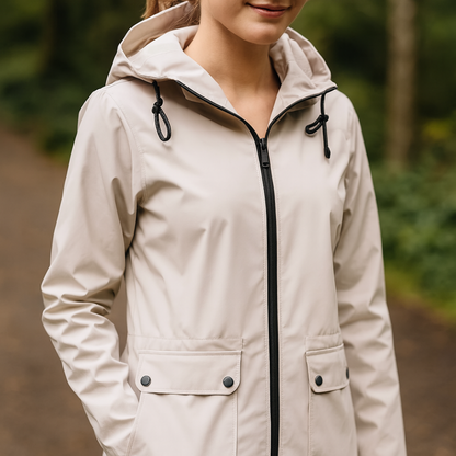 Regenjacke Damen Kurz - Übergangsjacke mit Kapuze, 6 Farben
