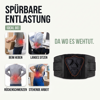 Rückenbandage - Verstellbarer Stützgürtel mit 6 Stützstäben - Atmungsaktiv für Beruf & Sport - Ideal bei diesen Beschwerden