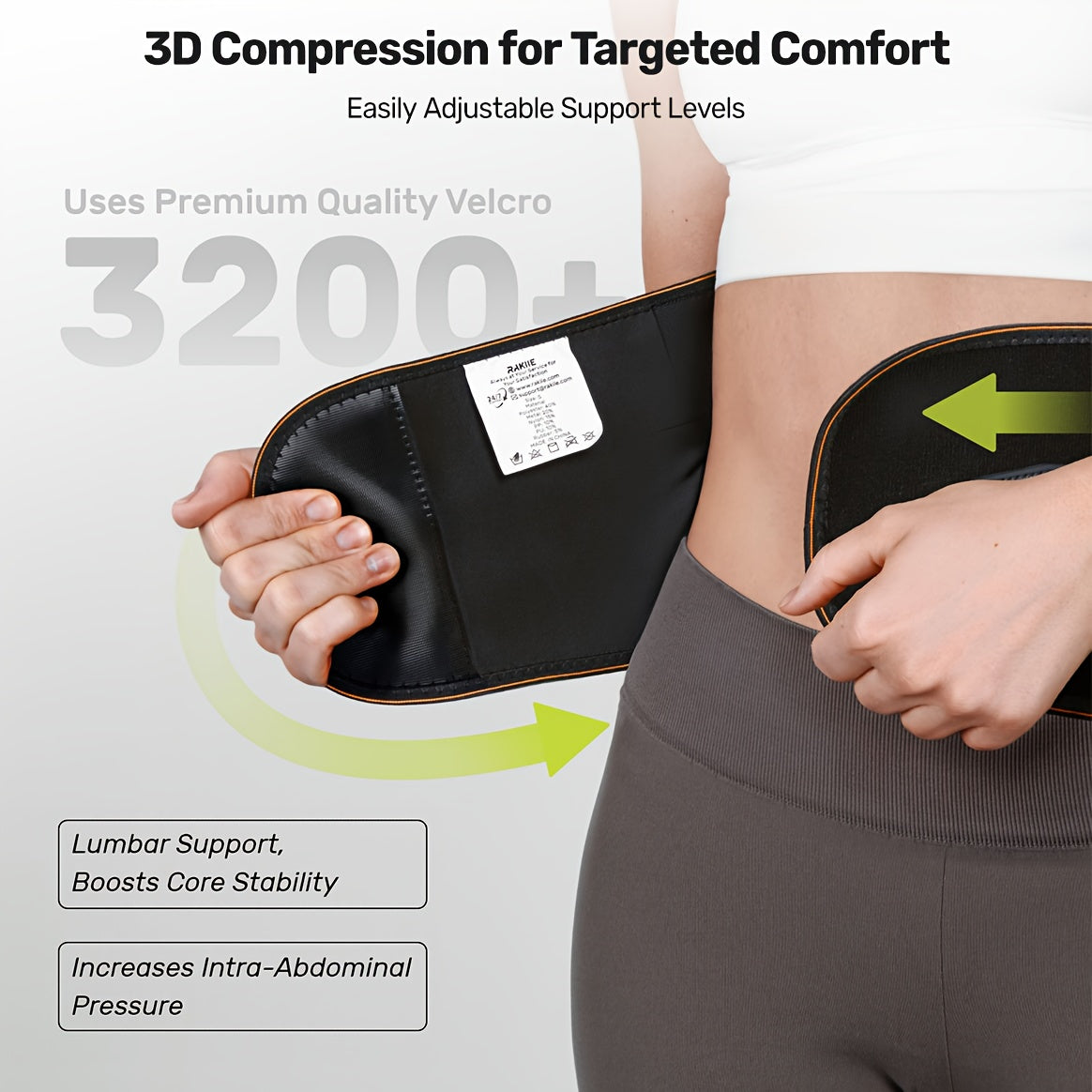 Rückenbandage mit Massage-Pad - Atmungsaktiv & Verstellbar - Inkl. Verlängerungsgurt - Produktbild