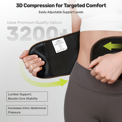 Rückenbandage mit Massage-Pad - Atmungsaktiv & Verstellbar - Inkl. Verlängerungsgurt - Produktbild