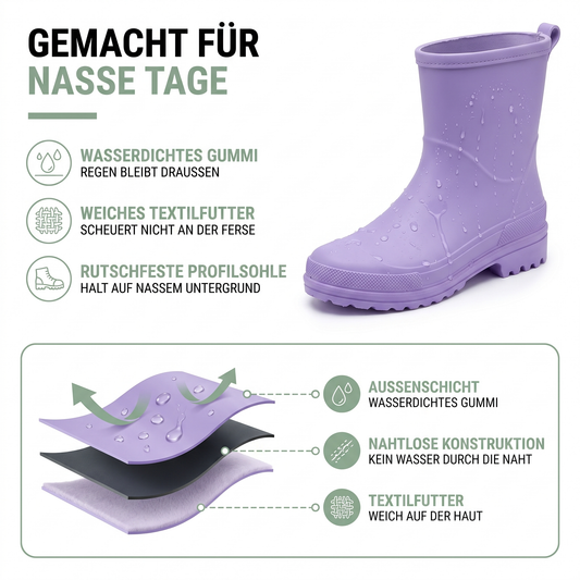 Gummistiefel Damen Halbschaft Wasserdicht & Rutschfest – wasserdicht und warm