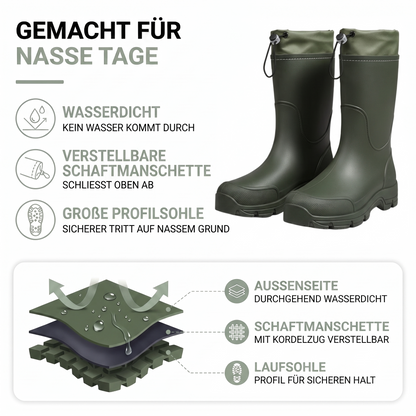 Gummistiefel Damen & Herren - Wasserdicht - Verstellbarer Schaft