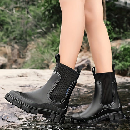 Gummistiefel Damen im Chelsea-Look - Wasserdicht - Rutschfeste Profilsohle
