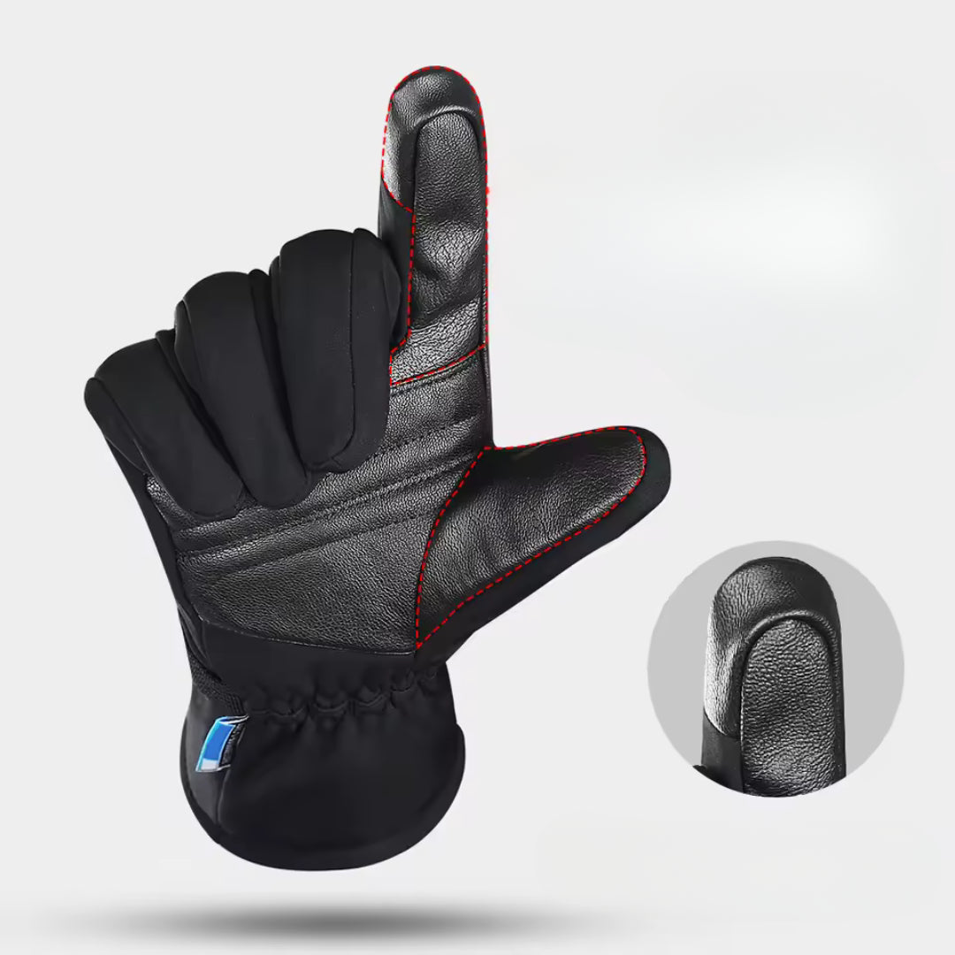 Skihandschuhe wasserdicht - Touchscreen - Leder-Handfläche