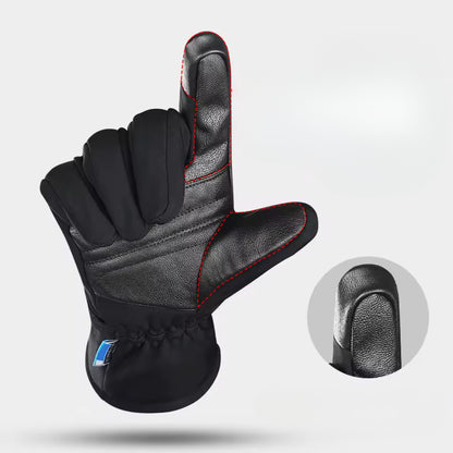Skihandschuhe wasserdicht - Touchscreen - Leder-Handfläche
