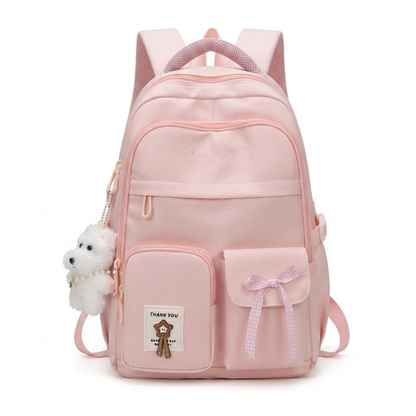 Schulrucksack für Mädchen - Trolleyband - viele Taschen