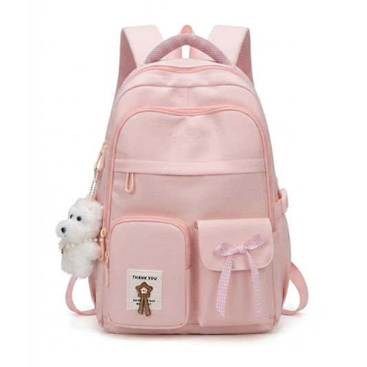 Schulrucksack für Mädchen - Trolleyband - viele Taschen