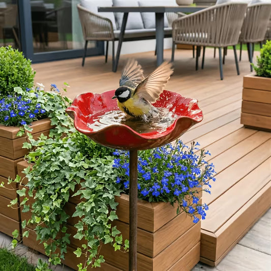 Vogeltränke Garten – Blumen Design – Wetterfest