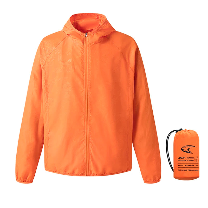 Übergangsjacke Herren - Wasserabweisender Windbreaker - Faltbar mit Packbeutel