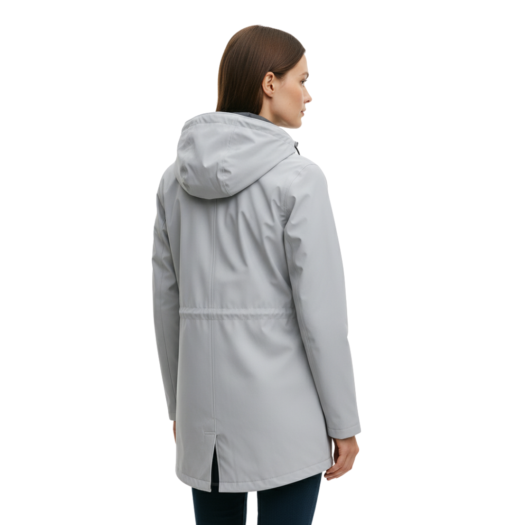 Regenmantel Damen Leicht - Lange Übergangsjacke mit Kapuze
