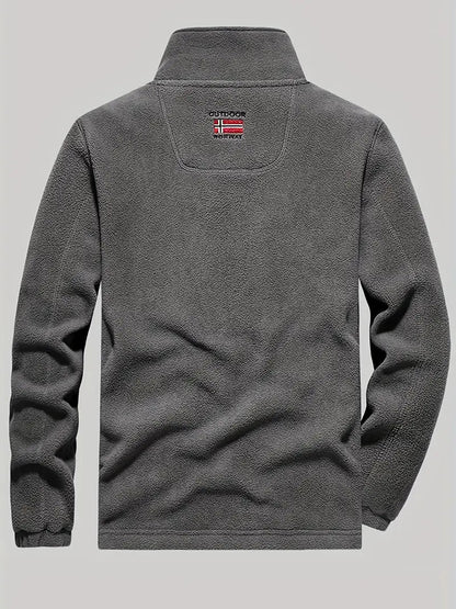 Fleecejacke Herren - Thermo-Futter - Stehkragen mit Reißverschluss