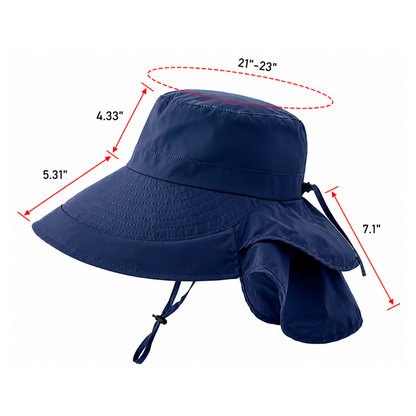 Damen Sonnenhut – UV-Schutz – Nackenschutz