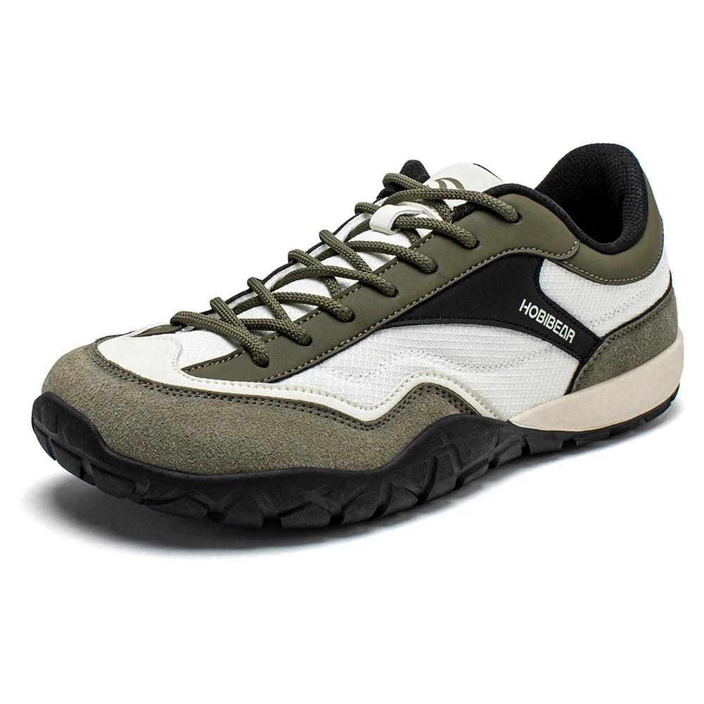 Wanderschuhe mit breiter Zehenbox in Weiß-Grün