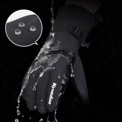 Skihandschuhe wasserdicht - Touchscreen - Leder-Handfläche