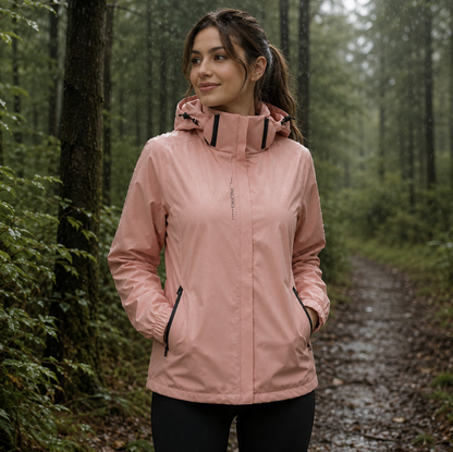 Fahrradjacke Damen - Wasserabweisend - Reflektierend mit Kapuze