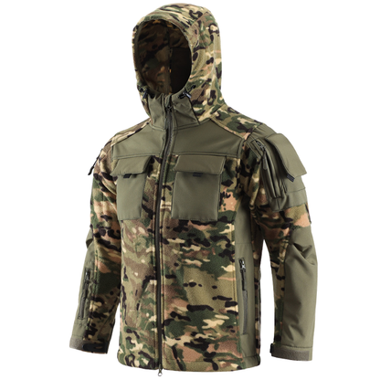 Fleecejacke Herren - Taktisch mit Kapuze - Camouflage & Uni