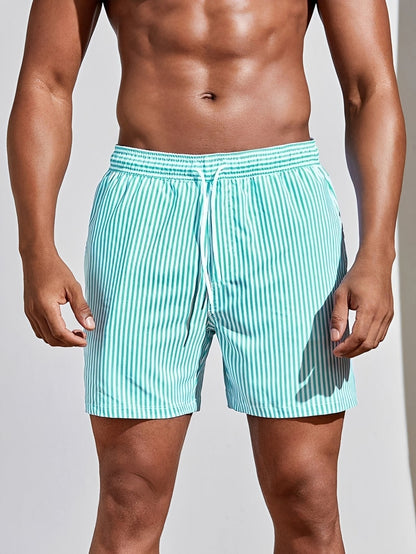 Gestreifte Badehose - Schnelltrocknend - Klassische Passform