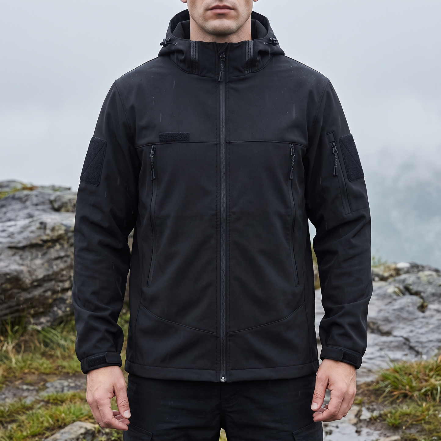 Übergangsjacke Herren - Abnehmbare Kapuze - Fleecefutter