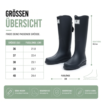 Regenstiefel Damen Halbhoch Wasserdicht Slip On aus PVC