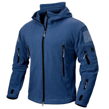 Taktische Fleecejacke in Blau mit Brust- und Ärmeltaschen