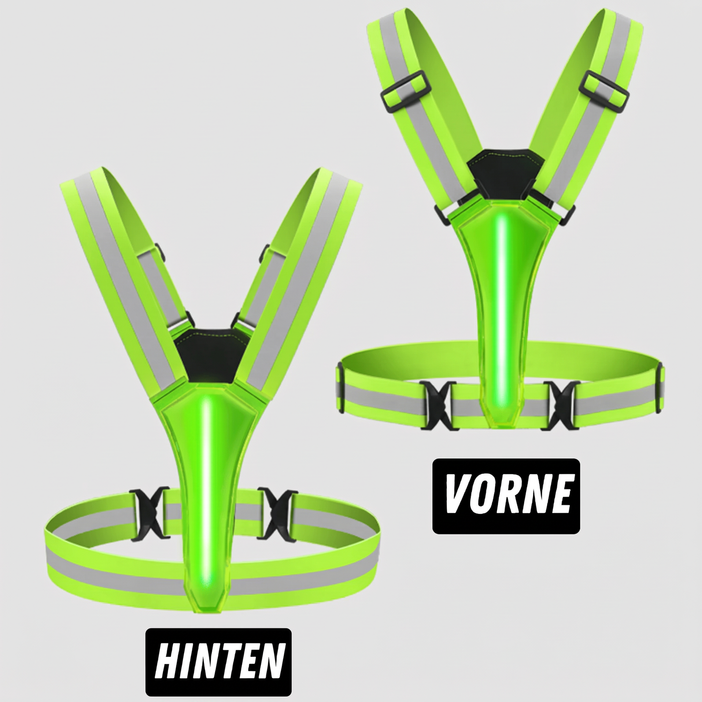 Reflektorweste mit LED - USB Aufladbar - Laufen & Fahrrad