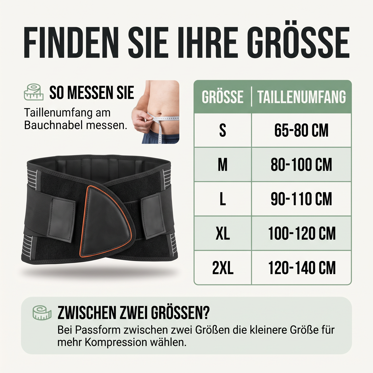 Rückenbandage - Verstellbarer Stützgürtel mit 6 Stützstäben - Atmungsaktiv für Beruf & Sport - Groessentabelle und Anwendung
