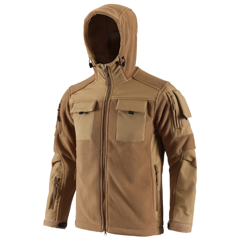 Fleecejacke Herren - Taktisch mit Kapuze - Camouflage & Uni