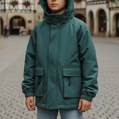 Regenjacke Kinder - wasserdicht mit Kapuze - Übergangsjacke Jungen