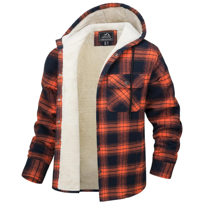 Hemdjacke Herren gefüttert - Sherpa-Futter - Kapuze