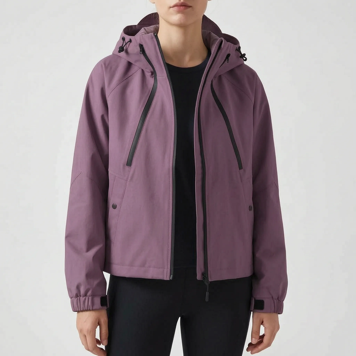 3-in-1 Wanderjacke für Damen in Lila, komplettes Set