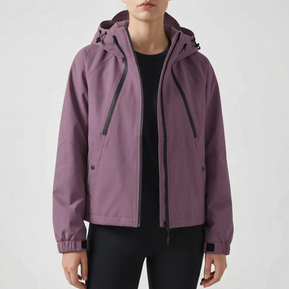 3-in-1 Wanderjacke für Damen in Lila, komplettes Set