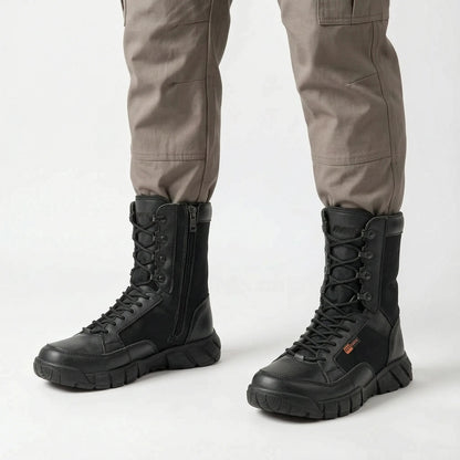 Wanderstiefel Herren in Schwarz mit Reißverschluss an der Außenseite