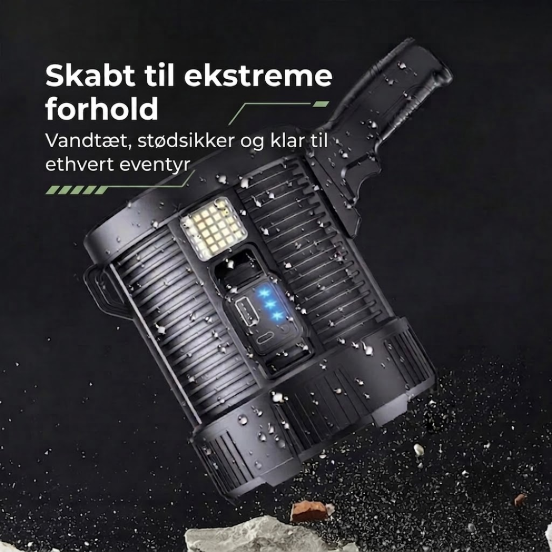 LED-Suchscheinwerfer 10.000 Lumen – Solar USB - Wiederaufladbar
