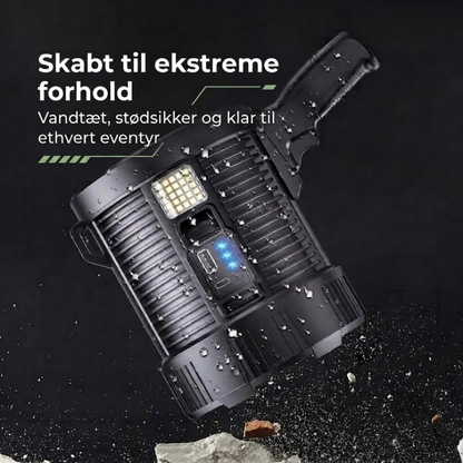 LED-Suchscheinwerfer 10.000 Lumen – Solar USB - Wiederaufladbar