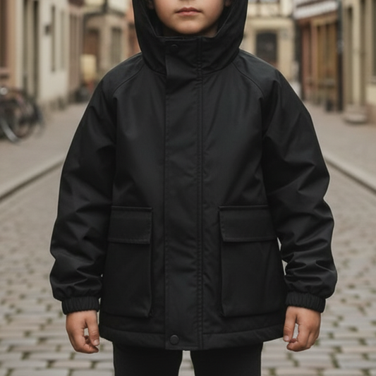 Regenjacke Kinder - wasserdicht mit Kapuze - Übergangsjacke Jungen