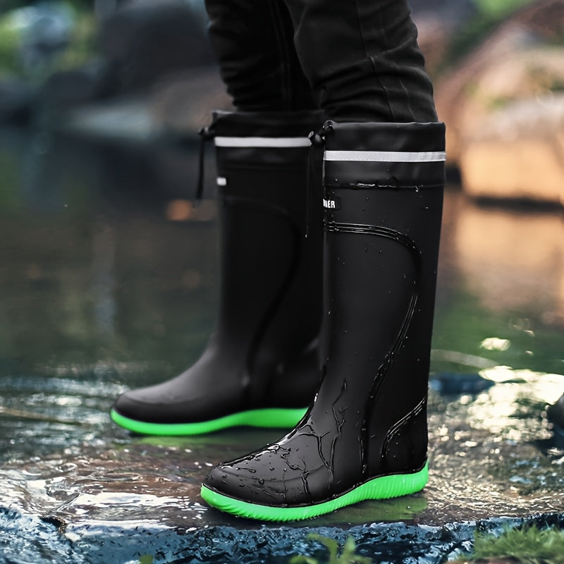 Gummistiefel Herren & Damen - Hoher Schaft mit Kordelzug - Reflektorstreifen
